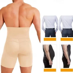 Best OUKU Men's Shapewear Going out Weekend Soft Tummy Control Hip Lift Up Body Sculpting Plain Short Gymnatics Casual Activewear Black Khaki