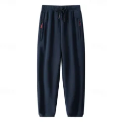 OUKU Men's Sherpa Athletic Pants Sweatpants Joggers Trousers Pocket Drawstring Elastic Waist Plain Comfort Warm Sports Outdoor Daily Fashion Casual ArmyGreen Black Micro-elastic