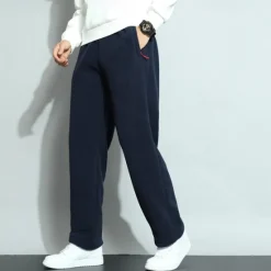 Best OUKU Men's Sherpa Athletic Pants Trousers Straight Leg Sweatpants Pocket Drawstring Elastic Waist Plain Comfort Warm Sports Outdoor Daily Fashion Casual ArmyGreen Black Micro-elastic