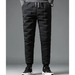 Sale OUKU Men's Sherpa Fleece Pants Sweatpants Joggers Trousers Pocket Drawstring Elastic Waist Plain Comfort Warm Sports Outdoor Daily Fashion Casual Black 1# Black Micro-elastic