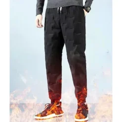 Sale OUKU Men's Sherpa Fleece Pants Sweatpants Joggers Trousers Pocket Drawstring Elastic Waist Plain Comfort Warm Sports Outdoor Daily Fashion Casual Black 1# Black Micro-elastic