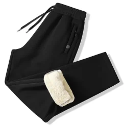 Online OUKU Men's Sherpa Fleece Pants Sweatpants Joggers Winter Pants Pocket Drawstring Straight Leg Solid Color Thermal Warm Windproof Sports Outdoor Daily Classic Thicken Slim Black Grey