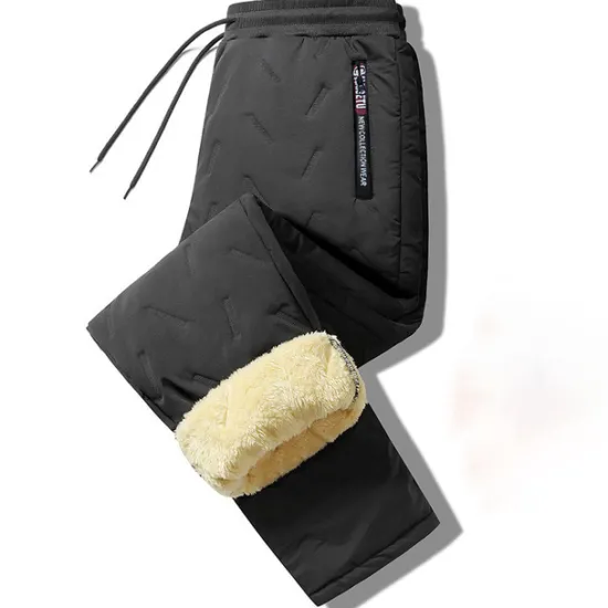 Outlet OUKU Men's Sherpa Fleece Pants Sweatpants Winter Pants Trousers Pocket Drawstring Elastic Waist Plain Comfort Breathable Outdoor Daily Going out Fashion Casual / Sporty Black Black Straight Leg