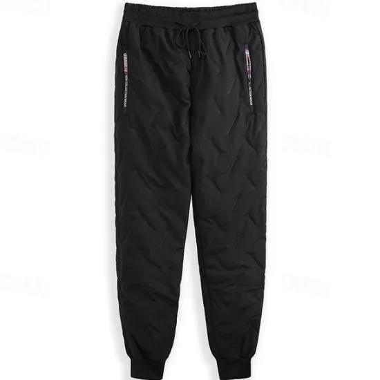 Outlet OUKU Men's Sherpa Fleece Pants Sweatpants Winter Pants Trousers Pocket Drawstring Elastic Waist Plain Comfort Breathable Outdoor Daily Going out Fashion Casual / Sporty Black Black Straight Leg