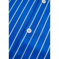 Clearance OUKU Men's Shirt Button Up Shirt Casual Shirt Summer Shirt Pink Blue Green Long Sleeve Stripes Lapel Hawaiian Holiday Button-Down Clothing Apparel Fashion Casual Comfortable