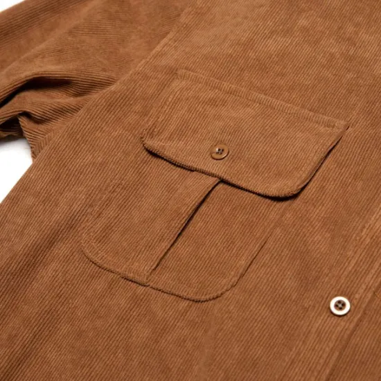 Online OUKU Men's Shirt Casual Shirt Beach Shirt Corduroy Shirt Button Up Shirt Dark Brown Wine Navy Blue Blue Army Green Long Sleeve Plain Lapel Vacation Hawaiian Button-Down Clothing Apparel Fashion Casual