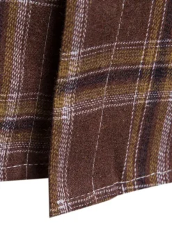 Online OUKU Men's Shirt Casual Shirt Button Up Shirt Overshirt Hooded Shirt Checked Shirts Pink Dark Navy Blue Green khaki Long Sleeve Plaid / Check Hooded Vacation Street Hooded Clothing Apparel Cotton Cotton