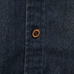 Sale OUKU Men's Shirt Chambray Shirt Calico Shirt Button Up Shirt Casual Shirt Denim Shirt Denim Blue Black Dark Navy Blue Long Sleeve Plain Collar Daily Vacation Clothing Apparel Cotton Fashion Casual