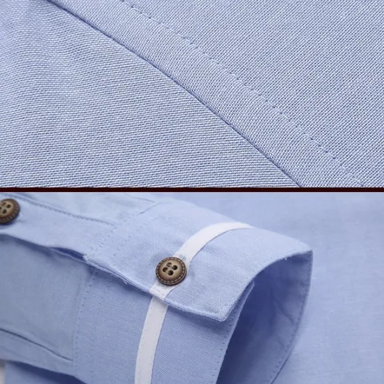 Discount OUKU Men's Shirt Chinese Collar Shirt Mandarin Collar Shirt Dress Shirt Button Up Shirt Plain Wedding Party Pink Blue Sky Blue Dark Gray Long Sleeve Grandad Collar Spring & Fall Clothing Apparel Patchwork