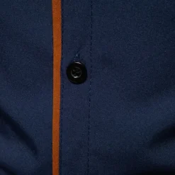 New OUKU Men's Shirt Chinese Collar Shirt Mandarin Collar Shirt Dress Shirt Button Up Shirt Color Block Wedding Daily Black White Dark Navy Army Green Long Sleeve Grandad Collar Spring & Fall Clothing Apparel