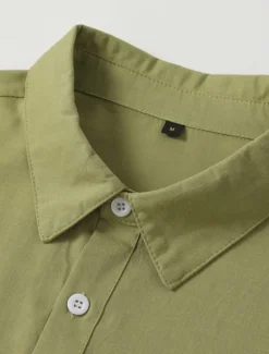 Hot OUKU Men's Shirt Cotton Linen Shirt Summer Shirt Beach Wear Button Up Shirt Plain Vacation Curise Black White Pink Navy Blue Long Sleeve Lapel Spring & Summer Clothing Apparel