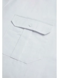 Online OUKU Men's Shirt Cotton Linen Shirt Summer Shirt Beach Wear Casual Shirt Button Up Shirt Plain Vacation Casual Black White Blue Long Sleeve Lapel Spring & Summer Clothing Apparel Pocket