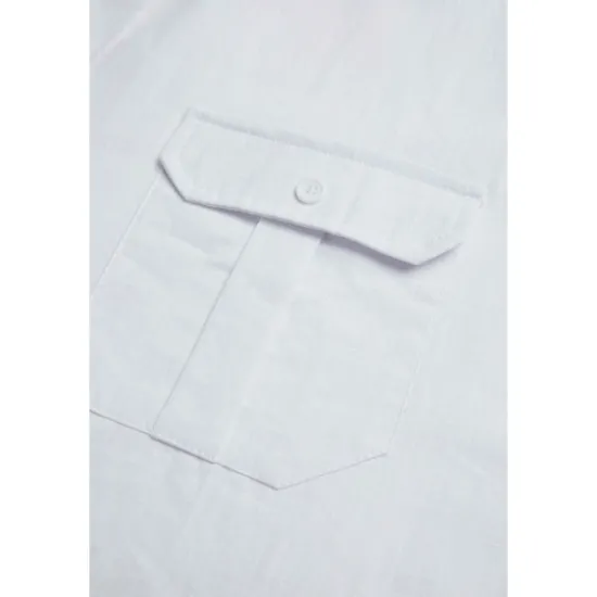Discount OUKU Men's Shirt Cotton Linen Shirt Summer Shirt Beach Wear Casual Shirt Button Up Shirt Plain Vacation Curise Black White Light Blue Long Sleeve Lapel Spring & Summer Clothing Apparel Pocket