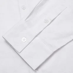 Hot OUKU Men's Shirt Cotton Linen Shirt Starfish Outdoor Vacation White Sky Blue Long Sleeve Rolled collar Summer Spring Clothing Apparel Buttons