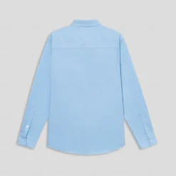 Hot OUKU Men's Shirt Cotton Linen Shirt Starfish Outdoor Vacation White Sky Blue Long Sleeve Rolled collar Summer Spring Clothing Apparel Buttons