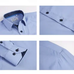 New OUKU Men's Shirt Dress Shirt Button Up Shirt Plain Wedding Party Black White Pink Wine Long Sleeve Lapel Spring & Fall Clothing Apparel
