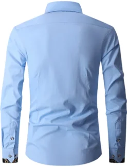 New OUKU Men's Shirt Dress Shirt Button Down Shirt Wrinkle Resistant Button Up Shirt Plain Wedding Office & Career Black White Wine Royal Blue Long Sleeve Turndown Spring & Fall Clothing Apparel Basic