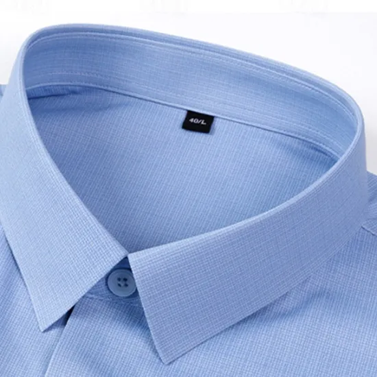Best OUKU Men's Shirt Dress Shirt Button Up Shirt Plain Wedding Daily Blue Sky Blue Gray Short Sleeve Turndown Summer Clothing Apparel
