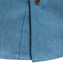Online OUKU Men's Shirt Dress Shirt Button Up Shirt Solid / Plain Color Wedding Daily Dark Blue Dark Gray Light Sky Blue Long Sleeve Turndown Spring & Fall Clothing Apparel Fashion