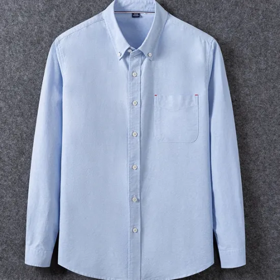 Outlet OUKU Men's Shirt Dress Shirt Button Up Shirt Solid Color Wedding Party Black White Sky Blue Dark Gray Long Sleeve Lapel Spring Fall Clothing Apparel Pocket
