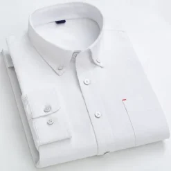 Outlet OUKU Men's Shirt Dress Shirt Button Up Shirt Solid Color Wedding Party Black White Sky Blue Dark Gray Long Sleeve Lapel Spring Fall Clothing Apparel Pocket