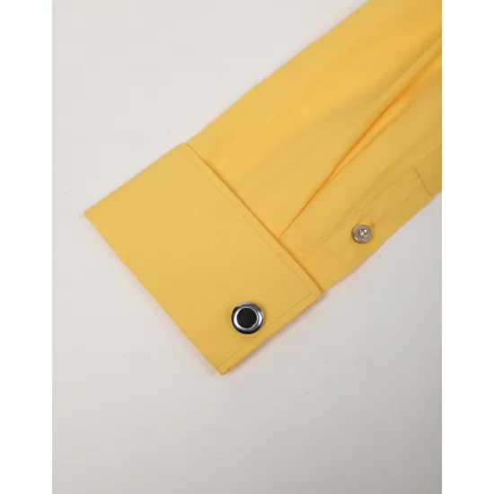 Clearance OUKU Men's Shirt Dress Shirt French Cuff Shirt Blue Yellow Pink Purple Long Sleeve Collar Wedding Business Smart Casual Clothing Apparel