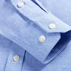 Hot OUKU Men's Shirt Dress Shirt Striped Shirt Button Down Shirt Oxford Shirt Stripes Office & Career Wedding Party Red Blue Gray Long Sleeve Button Down Collar Spring & Fall Clothing Apparel Front Pocket