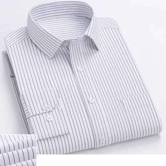 Hot OUKU Men's Shirt Dress Shirt Striped Wedding Office & Career White Light Purple Light Grey Dark Grey Long Sleeve Turndown Spring & Fall Clothing Apparel Print