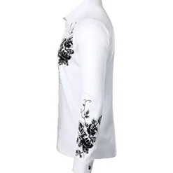 Outlet OUKU Men's Shirt Floral Turndown Party Daily Button-Down Long Sleeve Tops Casual Fashion Comfortable Black Blue White