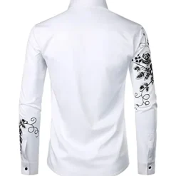 Outlet OUKU Men's Shirt Floral Turndown Party Daily Button-Down Long Sleeve Tops Casual Fashion Comfortable Black Blue White