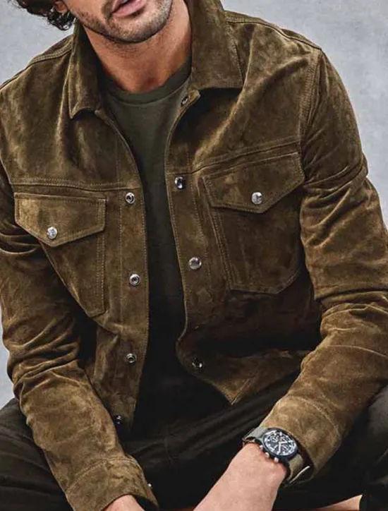 Outlet OUKU Men's Shirt Jacket Corduroy Jacket Casual Jacket Shacket Daily Vacation Breathable Pocket Spring & Fall Plain Fashion Classic Lapel Regular Jacket Army Green