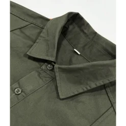 Best OUKU Men's Shirt Jacket Overshirts Transition Jacket Daily Lightweight Pocket Summer Spring Plain Classic Lapel Apricot Black Navy Blue Blue Dark Green Jacket