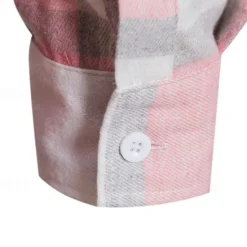 Online OUKU Men's Shirt Jacket Overshirt Plaid Outdoor Daily Pink Purple Green Khaki Long Sleeve Hooded Spring & Fall Clothing Apparel Print