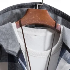 Online OUKU Men's Shirt Jacket Overshirt Plaid Outdoor Daily Pink Purple Green Khaki Long Sleeve Hooded Spring & Fall Clothing Apparel Print
