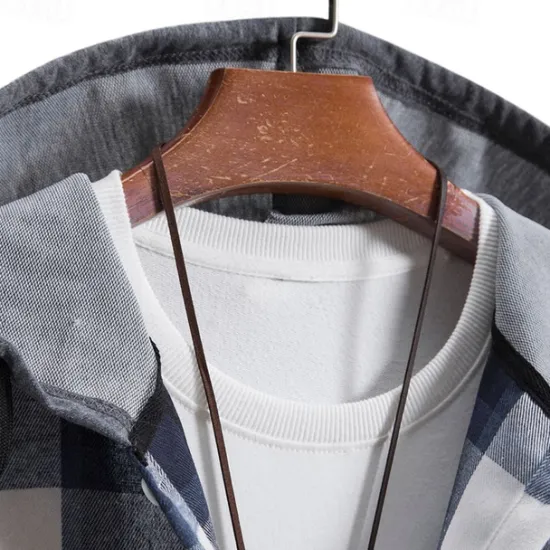 Online OUKU Men's Shirt Jacket Overshirt Plaid Outdoor Daily Pink Purple Green Khaki Long Sleeve Hooded Spring & Fall Clothing Apparel Print