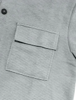 Online OUKU Men's Shirt Jacket Transition Jacket Daily Lightweight Jacquard Summer Spring Plain Classic Lapel Black White Khaki Light Grey Dark Gray Jacket
