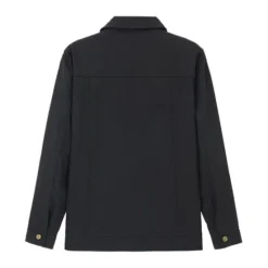 Discount OUKU Men's Shirt Jacket Transition Jacket Daily Wear Windproof Buttons All Seasons Solid Color Streetwear Lapel Regular Cotton Black White Red Navy Blue Blue Jacket