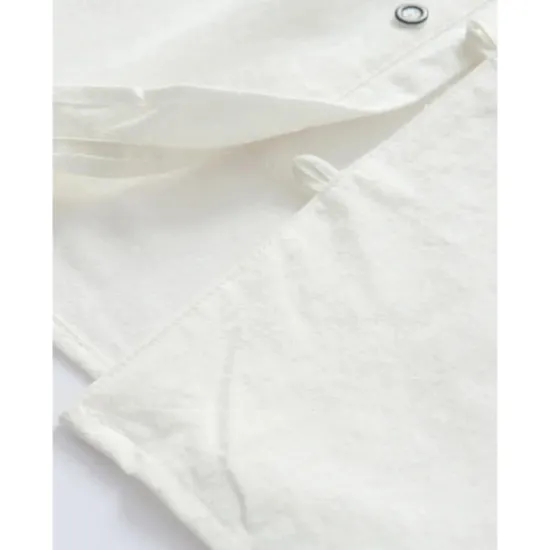 Online OUKU Men's Shirt Linen Shirt Band Collar Shirt Summer Shirt Beach Wear Button Up Shirt Plain Casual Daily Black White Yellow Blue Short Sleeve Collar Summer Clothing Apparel