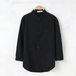 Discount OUKU Men's Shirt Linen Shirt Chinese Collar Shirt Mandarin Collar Shirt Casual Shirt Cotton Shirt Plain Vacation Hawaiian Black White Army Green 3/4 Length Sleeve Band Collar Spring & Fall Clothing