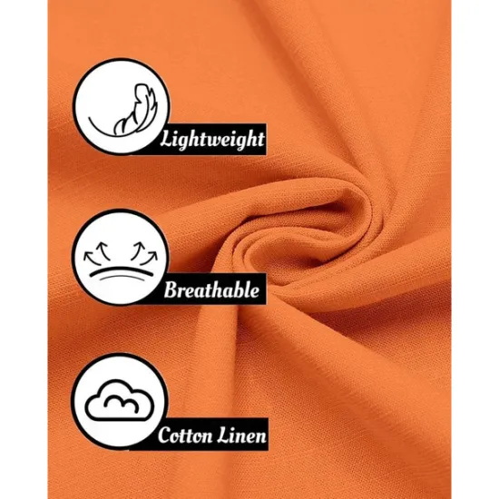 New OUKU Men's Shirt Linen Shirt Popover Shirt Casual Shirt Cotton Shirt Plain Vacation Hawaiian Black White Pink Orange Long Sleeve Band Collar Spring Fall Clothing Apparel