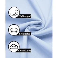 Best OUKU Men's Shirt Linen Shirt Popover Shirt Summer Shirt Beach Wear Plain Vacation Casual Black Khaki Light Blue Long Sleeve Collar Spring & Summer Clothing Apparel