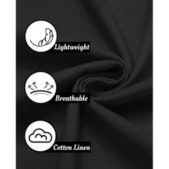 New OUKU Men's Shirt Linen Shirt Popover Shirt Summer Shirt Beach Wear Button Up Shirt Plain Vacation Curise Black Blue Beige Long Sleeve Band Collar Spring & Summer Clothing Apparel