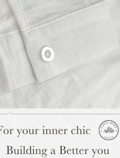 Outlet OUKU Men's Shirt Linen Shirt Solid Color Casual Daily White Pink Navy Blue Blue Long Sleeve Collar Spring & Summer Clothing Apparel Button-Down