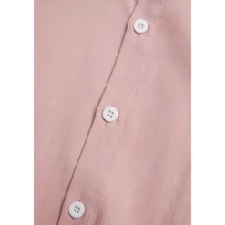 Online OUKU Men's Shirt Linen Shirt Summer Shirt Beach Wear Button Up Shirt Solid Color Outdoor Vacation Black White Pink Blue Long Sleeve Turndown Spring & Summer Clothing Apparel Button-Down