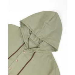Hot OUKU Men's Shirt Linen Shirt Summer Shirt Beach Shirt White Blue Brown Long Sleeve Plain Hooded Spring & Summer Casual Daily Clothing Apparel