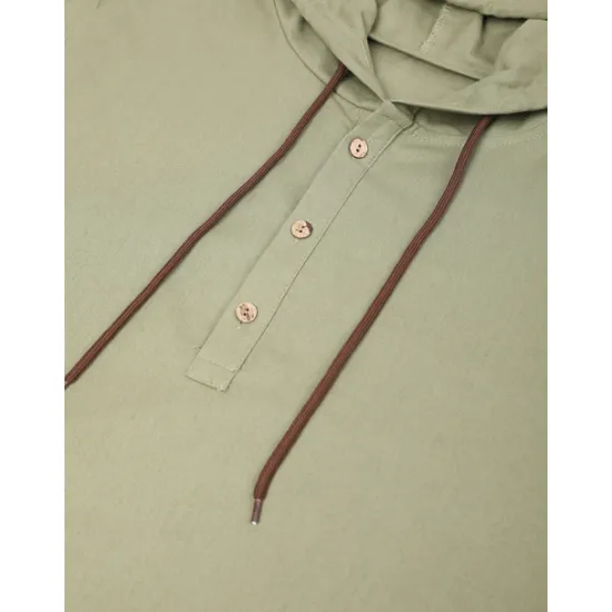 Hot OUKU Men's Shirt Linen Shirt Summer Shirt Beach Shirt White Blue Brown Long Sleeve Plain Hooded Spring & Summer Casual Daily Clothing Apparel