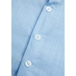 Discount OUKU Men's Shirt Linen Shirt Summer Shirt Beach Wear Button Up Shirt Plain Vacation Curise White Pink Light Blue Short Sleeve Collar Summer Spring Clothing Apparel