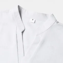 New OUKU Men's Shirt Linen Shirt Summer Shirt Beach Shirt Plain Vacation Hawaiian Long Sleeve V Neck Spring & Fall Clothing Apparel Button-Down White
