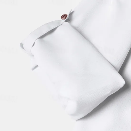 New OUKU Men's Shirt Linen Shirt Summer Shirt Beach Shirt Plain Vacation Hawaiian Long Sleeve V Neck Spring & Fall Clothing Apparel Button-Down White