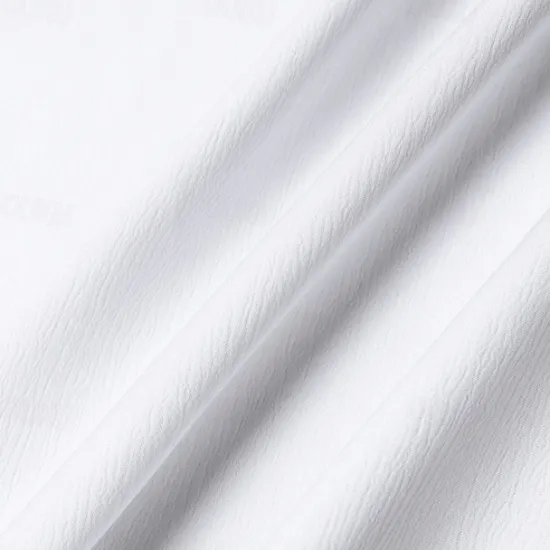 New OUKU Men's Shirt Linen Shirt Summer Shirt Beach Shirt Plain Vacation Hawaiian Long Sleeve V Neck Spring & Fall Clothing Apparel Button-Down White